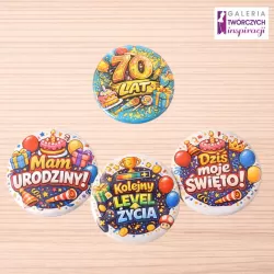 70 lat (urodziny) - przypinka 56 mm